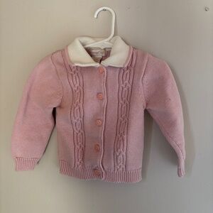 Little girls pink button up sweater size 24 months